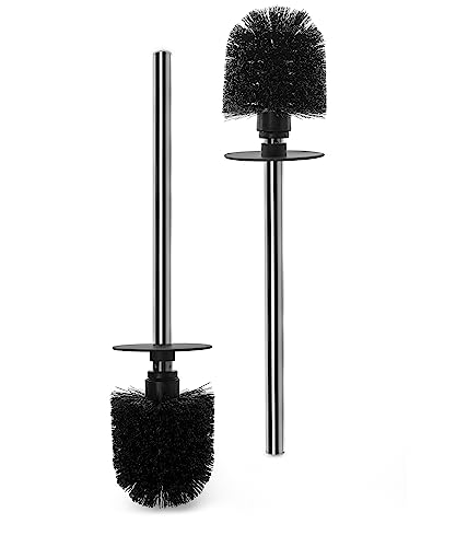 2 Pack Toilet Bowl Cleaning Brush Set for Bathroom, No Assembly and No Scratching Toilet Bowl, 304 Anti-Rust Handle - color: Brush
