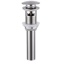 Angle Simple Bathroom Sink Drain, Brass Pop Up Drain Stopper for Vanity Sink with Overflow, Brushed Nickel - color: Brushed Nickel