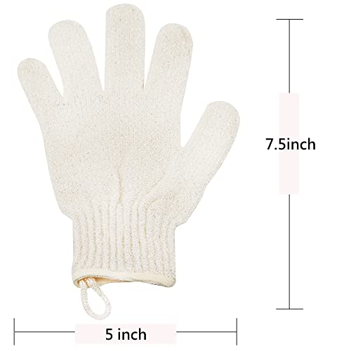 Exfoliating Glove - Body Scrub for Smooth and Soft Skin - Body Exfoliator for Ingrown Hair Dead Skin Remover and Itchy and Flaky Skin - Scrubber Shower Accessories for Women and Men 1 Pair Glove - style: 1 Pair Beige Exfoliating Gloves