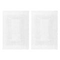 Cotton Craft 2 Piece Reversible Step Out Bath Mat Rug Set 17x24 White, 100% Pure Cotton, Super Soft, Plush & Absorbent, Hand Tufted Heavy Weight Construction, Full Reversible, Rug Pad Recommended - color: White, size: 17x24 Inches