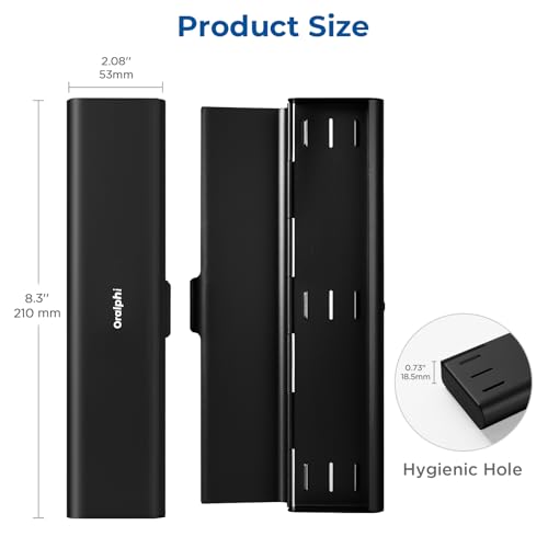 Wider Aluminum Toothbrush Travel Case, Portable Travel Toothbrush Holder, Durable Manual Toothbrush Box Container for Traveling, Bathroom, Camping, Business Trip, Black - color: Black, size: 1 Pack (Large)