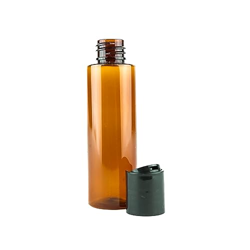 Plastic Amber Bottles (Pack of 12) - 2oz Amber Plastic Bottle with Screw Caps; Used as Reusable Shampoo, Lotion, Travel, Body Wash Container - size: 2 oz 12 pack