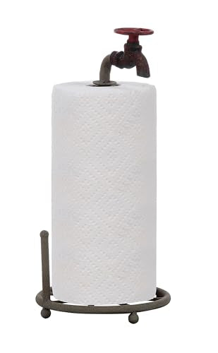 Creative Co-Op Rustic Metal Faucet Paper Towel Holder - color: Rust, style: Paper Towel Holder