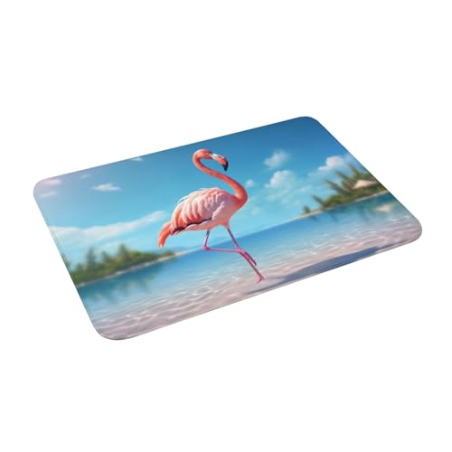 Bath Mat Tropical Cute Flamingo Modern Art Boho Quick Dry Bathroom Rugs Non Slip Absorbent Shower Flannel Rug Floor Mat for Bathroom,Bathtub,Sink,Bedroom,16"X24" - color: Cay28