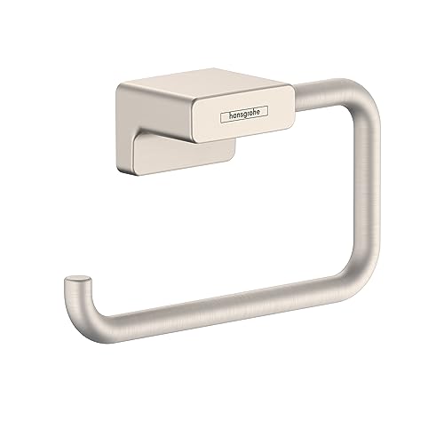 hansgrohe AddStoris Toilet Paper Holder Without Cover in Brushed Nickel, 41771820 - color: Brushed Nickel