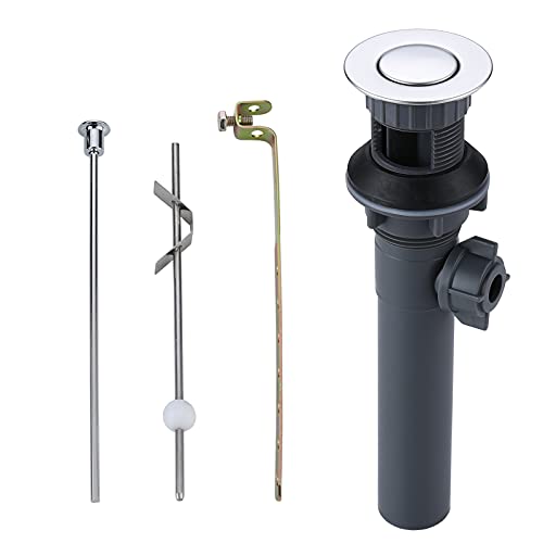 Bathroom Sink Drain with Lift Rod, ARCORA Sink Drain with Overflow, Chrome Drain Stopper for Vessel Sink - color: Chrome-1 Pack, style: Lift Rod With Overflow