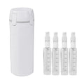4 in 1 Travel Dispenser Bottle Refillable Leak Proof and Portable for Shampoo, Conditioner, Shower Gel & Toiletries Perfect for Vacation, Camping & Gym. (White) - color: White