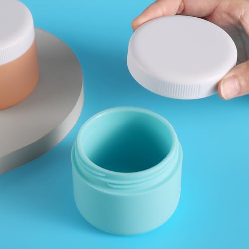 kuangre Travel Containers for Toiletries, Silicone Cream Jars BPA-Free, Leak-proof 3oz Travel Size Containers, Portable Size Silicone Jars with Lid for Cosmetic Face Hand Body Cream (4 Pack) - color: Colorful, size: 3 Ounces