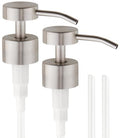 Soap Dispenser Pump | Stainless Steel Replacement | Durable, Rustproof | for Glass & Plastic Bottles with 28mm 28/400 Thread - 2 Pack (Brushed Silver) - color: Brushed Silver