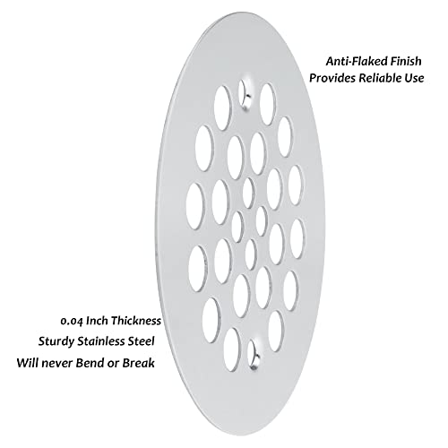 Artiwell 4-1/4“ Shower Strainer Drain Trim Set, Screw-in Shower Strainer Drain Cover, Plastic-Oddities Style Replacement Strainer Grid,Machine & Self-Tapping Screws Included (Chrome Plated) - color: Chrome Plated