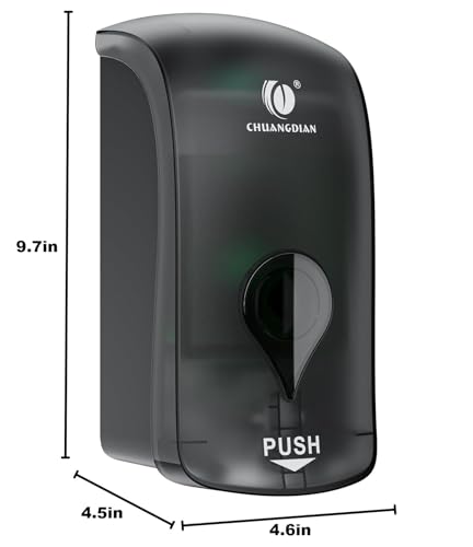Foaming Hand Soap Dispenser, 35oz (1000ml) Manual Refillable Wall Mount Soap Dispenser, Durable ABS Plastic, for Commercial/Home/Bathroom/Kitchen, Translucent Black, CHUANGDIAN - color: Transparent Black