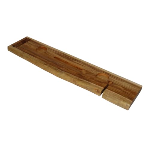 EcoDecors Eleganto 36" Live Edge Solid Teak Bath Caddy Tray with Handle, Book & Tablet Holder, Wine Glass Holders, Luxury Bathtub Tray - style: 36" Live Edge