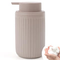 BosilunLife Foam Hand Soap Dispenser - Ceramic Foaming Soap Dispenser for Bathroom 12oz Refillable Liquid Lotion Soap Dispenser with Rust-Proof Foaming Pump for Countertop - color: Khaki Foam Pump