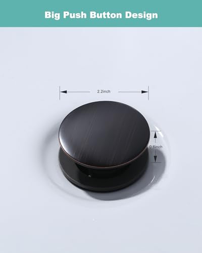 Bathroom Sink Drain Without Overflow, ARCORA Oil Rubbed Bronze Pop Up Drain for Vessel Sink Clicker Drain Stopper - color: Oil Rubbed Bronze-1 Pack, style: Pon Up Without Overflow