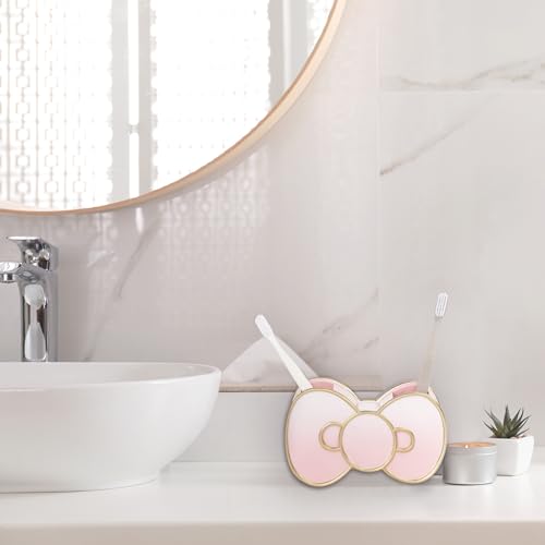 Jay Franco Hello Kitty Bow Toothbrush Holder - Pink Resin Pencil Holder - Bathroom Storage - color: Pink - Hello Kitty