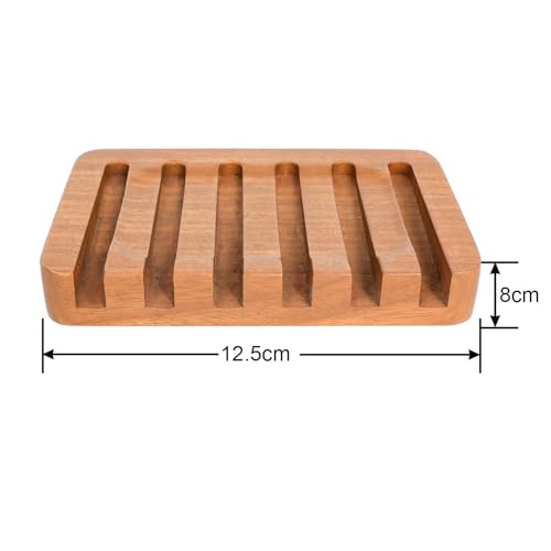 Teak Wood Soap Dish - Bar Soap Holder & Soap Saver for Shower, Bathroom, Sink, Kitchen & Countertop (1)