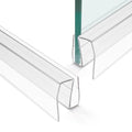 Bathroom Shower Glass Door Bottom Seal Strip, 2PCS 36 Inch Long Clear PVC Seal Strips for 1/4"(6mm) Thick Framless Glass Door Panel - style: 1/4" (6mm）X 36"