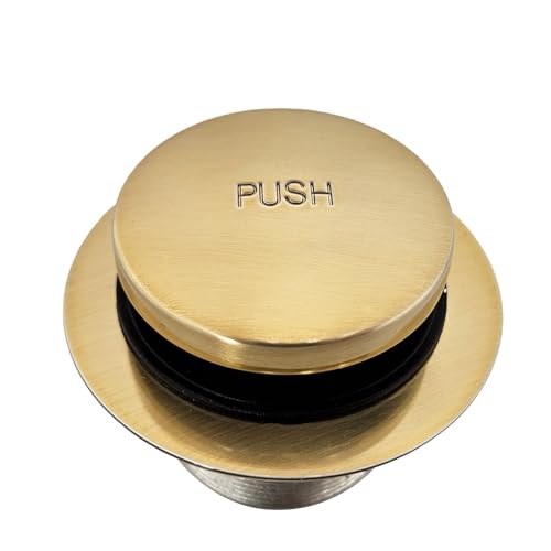 Westbrass A931K-19 Universal 1-3/8" Fine Thread Tip-Toe Bathtub Drain Plug Trim Set with One-Hole Overflow Faceplate and 1-1/2" Adapter Bushing, Champagne Bronze - color: Champagne Bronze
