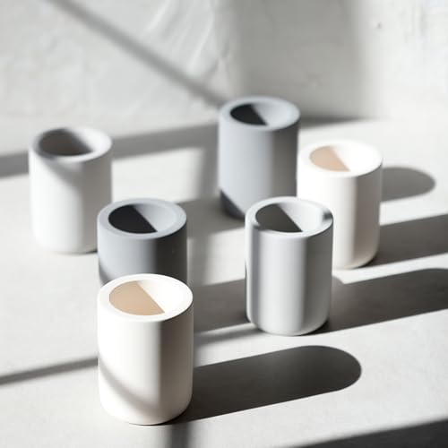 Selegna Drying Stone Toothbrush Holder, Diatomite Toothbrush Holders for Bathroom, Quick Drying Electric Toothbrush & Toothpaste Holder Cup, Diatomaceous Earth Bathroom Sink Organizer (Light Grey) - color: Light Grey