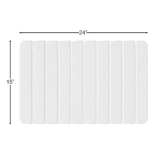 Pemberly Row 24x15 Modern Diatomite Stone Medium Bath Mat in White