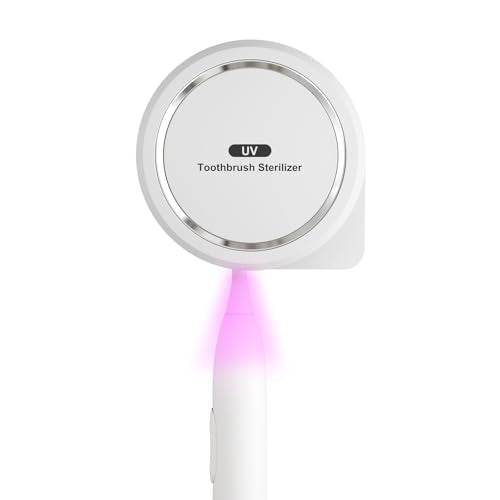 UV Toothbrush Sanitizer Holder, Toothbrush Sanitizer and Holder Cover Caps with Fan Drying, Rechargeable Portable Toothbrush Cleaner Case Fits Most Electric and Manual Toothbrushes (White) - color: White