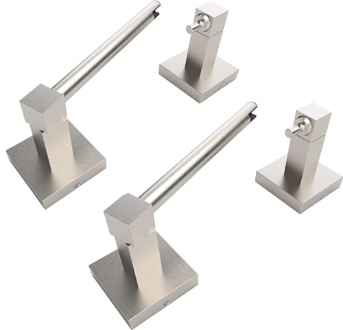 Ruacq Toilet Paper Holder Brushed Nickel 2 Pack Double Post Pivoting Square Tissue Holders Roll Holder Hangers Toilet Paper Stand Stainless Steel and Zinc Alloy Modern Wall Mounted - color: Brushed Nickel, size: Square-2pcs