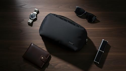 GOX Mens Toiletry Bag, Dry Wet Separate Travel Bag, Dopp Kit Case For Travel, Small Hanging Cosmetics Organizer Pouch (Black) - color: Black