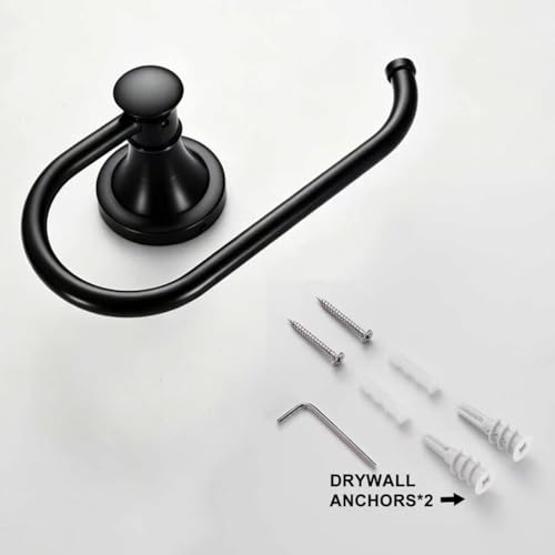 Matte Black Toilet Tissue Paper Holder Matte Black Bathroom Accessories Toilet roll Paper Hanger, Wall Mounted, Rustproof - color: Matte Black