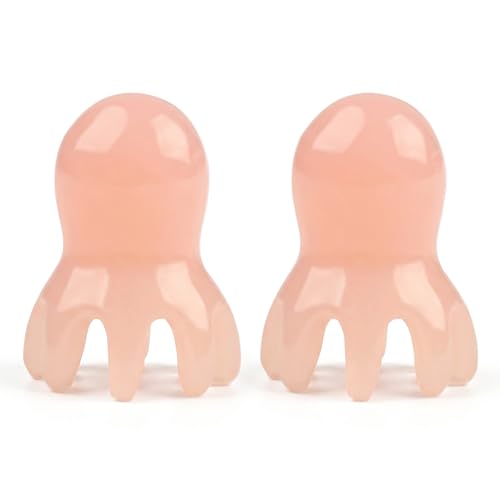 NIIIYTYB 2Pcs Head Massage Tool Scalp Massager Scraper for Deep Relaxation Acupressure Japanese Spa Hair Care Supplies Octopus Scalp Massager Home Office Travel Light Pink - color: Light Pink