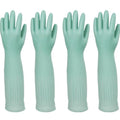 Long Rubber Waterproof Latex Household Cleaning 18inch Gloves Red Long Sleeved Heavy-duty Reusable 2Pair - color: Green, size: Medium
