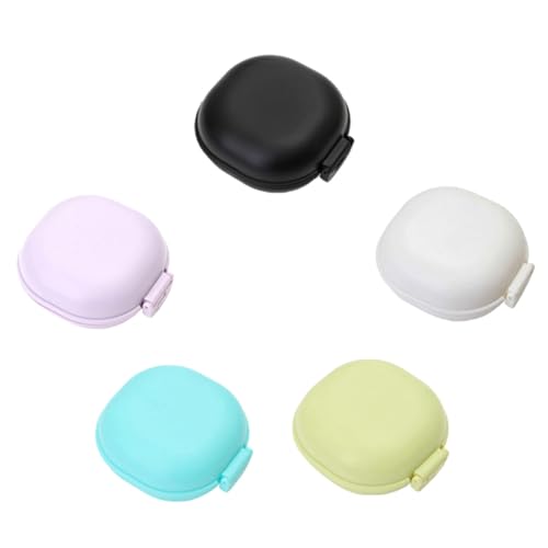 minkissy Travel Soap Holder Box with Lid 5pcs Set Portable Plastic Travel Soap Container Case for Camping Gym Bathroom Random Color