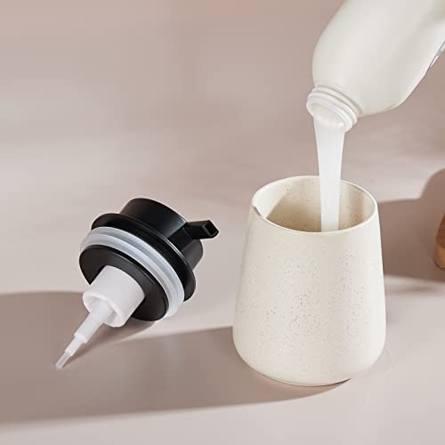 12Oz Foaming Soap Dispenser - Ceramic Foam Hand Soap Dispenser with Easy-to-Press Black Pump, Reusable and Refillable Lotion Dish Soap Dispensers for Bathroom & Kitchen, Speckled Matte Beige - color: Speckled Beige, style: Foam Pump