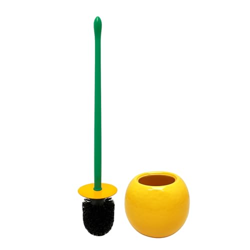 Deep & Sturdy Toilet Bowl Brush with Holder - Orange Bowl Brush - Durable Scrubbing - Toilet Cleaners - Household Essentials - Bathroom Cleaner - Cleaning Supplies - Household Supplies - color: Orange