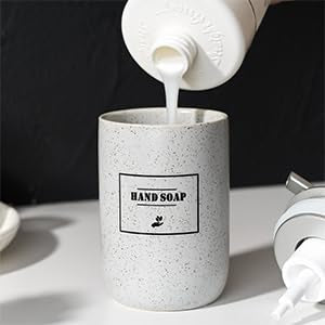 Gray Foaming Soap Dispenser Set,2 Pcs Foam Soap Dispenser for Bathroom&Kitchen,12oz Foaming Dispenser Set with Pump for Hand Wash,Dish Soap(Ceramic) - color: Light Gray