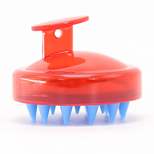 BTWTRY Red Hair Shampoo Brush Scalp Care Hair Brush with Soft Silicone Care Scalp Massager for The Scalp Exfoliate and Deep Scalp Cleansing (Red) - color: Red