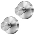Silver Waterproof Suction Cup Hooks, 2-Pack Heavy Duty Stainless Steel No Drill Shower Hooks for Hanging Towels, Robes, Loofahs, Holder Holds Strong on Tile, Glass, Mirror, Wall, Bathroom Door - color: silver-2pcs