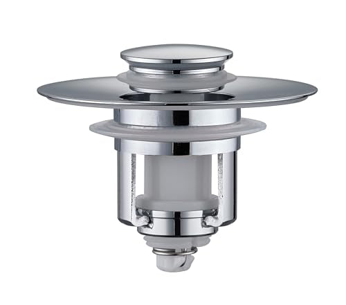 Universal 2 in 1Bathroom Sink Stopper, 1 Pack Pop Up Bathroom Sink Drain Strainer for 1.06"-1.65" Basin Drain Holes, Anti Clogging Drain Filter(Chrome Silver) - color: Chrome Silver(s)-1p