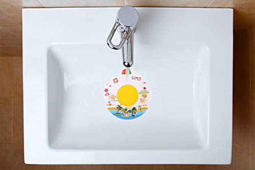 Bathtub Drain Stopper, Silicone Tub Stopper Plug, Universal Bath Drain Cover, Beautiful Coral Reef Illustration, Kids Tots Babies Gift (White) - color: White