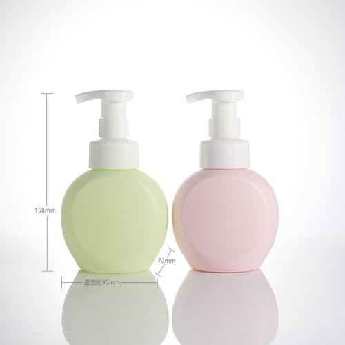 Kids Foaming Soap Dispenser, Plastic 10oz 300ml Cute Hand Toddler Soap Dispenser for Bathroom Flat Refillable Pump Bottles for Kitchen Liquid Shampoo Body Wash Set of 2 (White+White)