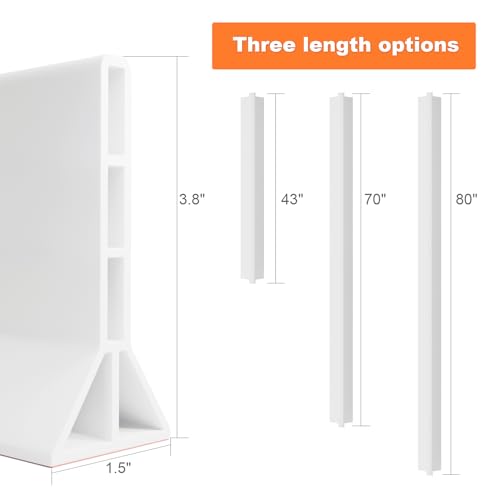3.8'' High Shower Threshold Water Dam Collapsible Shower Water Splash Guard for Shower Water Blocker for Wet and Dry Separation Bathroom and Kitchen (80 Inch) - size: 80 Inch