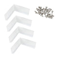 4 Pcs Gutter Valley Splash Guards Downspout Roof Rain Diverter White Gutter Valley Splash Guards with 32 Screws, Suitable for Corners of Residential Roofs (Foldable)