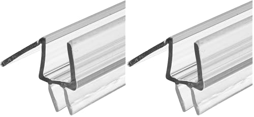 Prime-Line M 6258 Frameless Shower Door Bottom Seal for 3/8 in. Thick Glass Doors – Stop Shower Leaks and Create a Water Barrier, 36 in., Clear Vinyl (Single Pack) (Pack of 2) - size: 3/8 in. (Pack of 2)