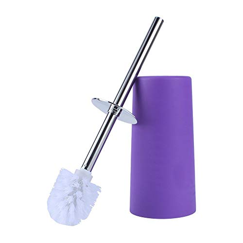 Bathroom Accessories Set 6 Pieces Plastic Bathroom Accessories Toothbrush Holder, Rinse Cup, Soap Dish, Hand Sanitizer Bottle, Waste Bin, Toilet Brush with Holder(6 Colors) (Purple)