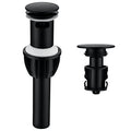 TIORIY Bathroom Vessel Sink Drain with Overflow - 1 3/4 Inch Bathroom Sink Stopper, Push and Seal Pop up Sink Drains, Bathroom Sink Vanity Assembly with Strainer, Anti Clogging, Black - color: With Overflow Black