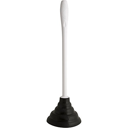 PlumbCraft Heavy-Duty Plunger, Toilet Brush, and Caddy 7506400, Versatile Bathroom Accessory Set and Apartment Must-Have, Toilet Plunger and Brush Set with Durable Hiding Caddy for Sanitary Storage