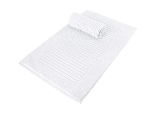 Classic Turkish Towels CTT - 2 Piece Bathroom Rugs Set, 100% Cotton Bath Mats, Comfy & Highly Absorbent Bathroom Floor Mats, Machine Washable | 20"x32" (White) - color: White