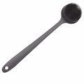 Long Handle Silicone Body Scrubber for Shower, Dual-Sided Back Scrubber Brush with Soft Bristles&Massage Nodes, Exfoliating Bath Brush for Hard to Reach Areas, Easy to Clean & Quick Dry, for Daily Use - color: Gray