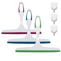 3 Pack Rubber Glass Shower Door Squeegee with 3 Shower Hooks, Multifunctional Squeegee Tool - color: Multib