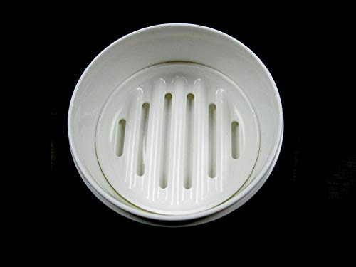 Portable Round Soap Case Airtight Container Soap Tray Traveling Accessory White