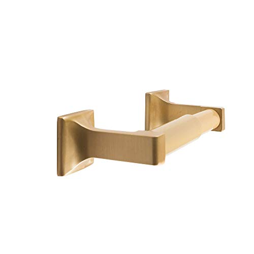 SENTO Gold Toilet Paper Holder Wall Mount, Double Post Tissue Toilet Paper Holder, Easy Installation, Heavy Duty Metal, Satin Brass - color: Satin Brass